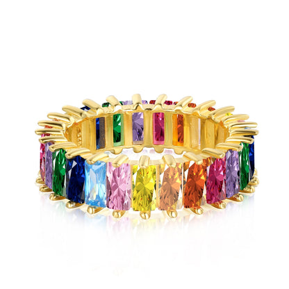 [LUXE]Unique Colorful Radiant Cut RIng