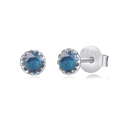 [LUXE]Sparkling Colorful Round Shape Earrings