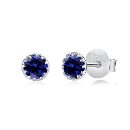 [LUXE]Sparkling Colorful Round Shape Earrings