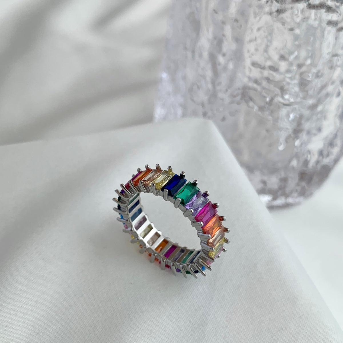 [LUXE]Unique Colorful Radiant Cut RIng