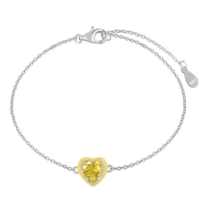 [LUXE]Sparkling Romantic Heart Shape Lover Bracelet