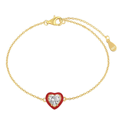 [LUXE]Sparkling Romantic Heart Shape Lover Bracelet