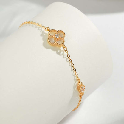 [LUXE]Delicate Four Leaf Clover Bracelet