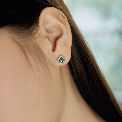 [LUXE]Four-Leaf Clover Flower Shaped Earrings