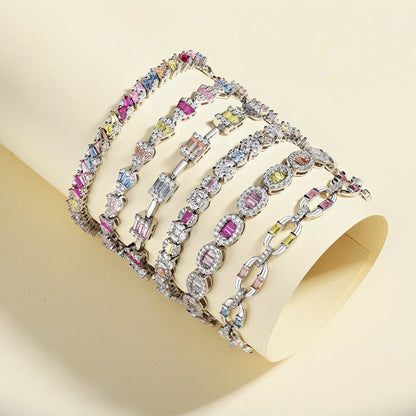 [LUXE]Dazzling Radiant Multi Cut Daily Bracelet