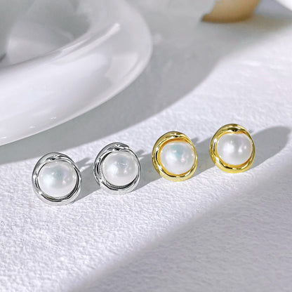 [LUXE]Dainty Bread Pearl Earrings