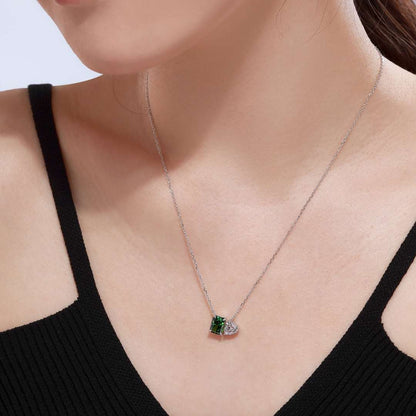 [LUXE]Dazzling Square & Heart Shape Necklace