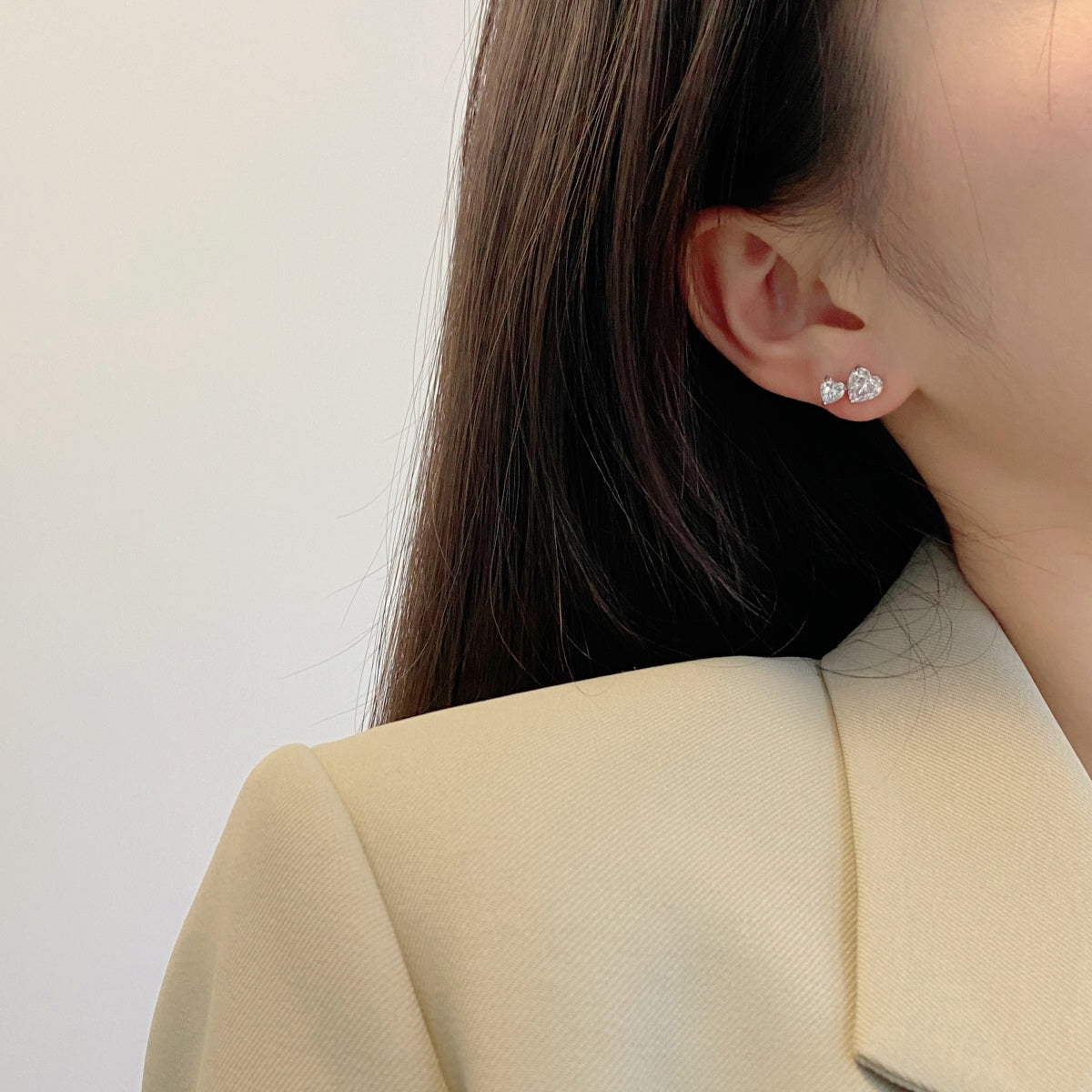 [LUXE]Double Heart-Shape Classic Princess Style Earrings