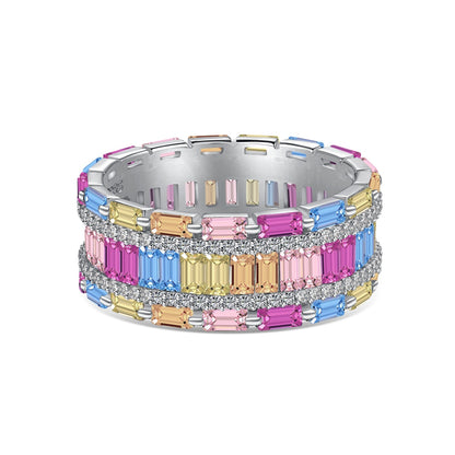 [LUXE]Dazzling Colorful Radiant Cut Party Ring