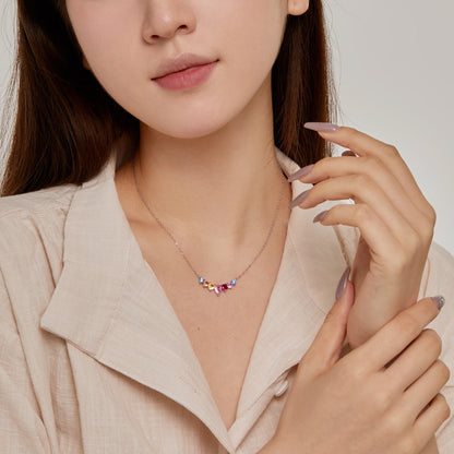 [LUXE]Dainty Colorful Heart Necklace