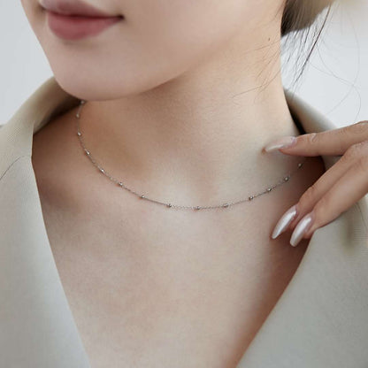 [LUXE]Small Bead Clavicle Chain Simple Necklace