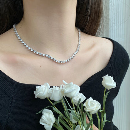 [LUXE]Ornate Heart Cut Tennis Necklace