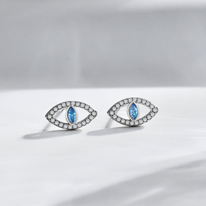 [LUXE]Blue Devil Eyes Hollow Stud Earrings