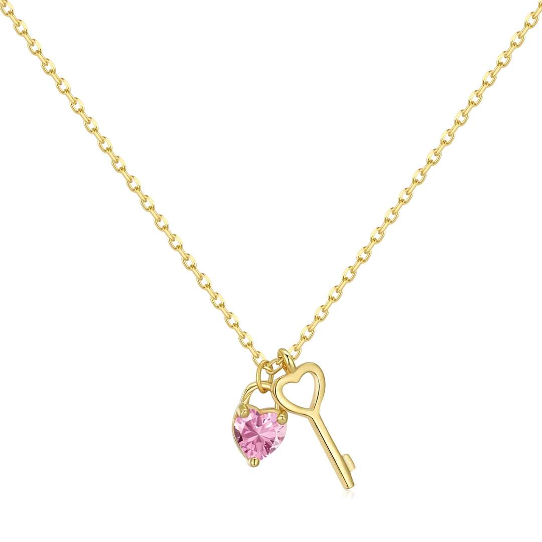 [LUXE]Unique Heart Shape Key Pendent Necklace