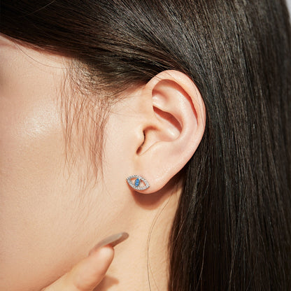 [LUXE]Blue Devil Eyes Hollow Stud Earrings