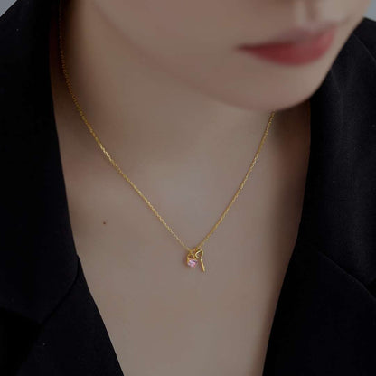 [LUXE]Unique Heart Shape Key Pendent Necklace