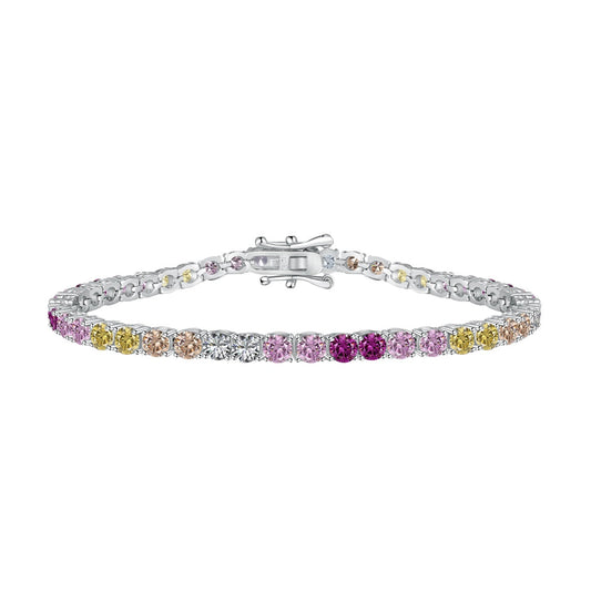 [LUXE]Radiant Colorful Round Cut Tennis Bracelet