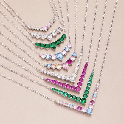 [LUXE]Dainty Colorful Heart Necklace