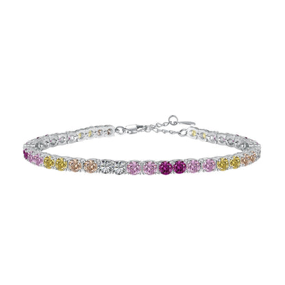 [LUXE]Radiant Colorful Round Cut Tennis Bracelet