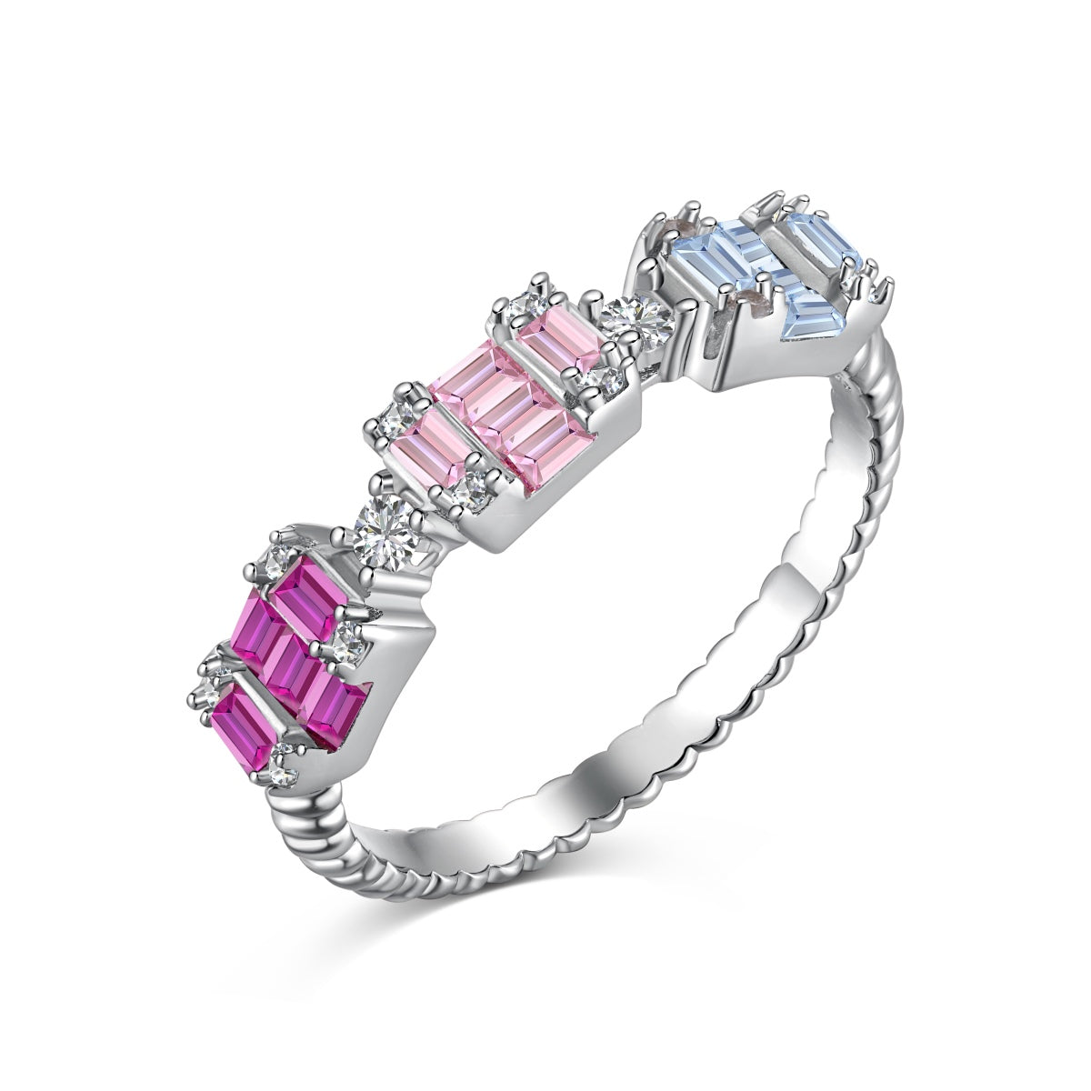 [LUXE]Unique Colorful Emerald Cut Party Ring