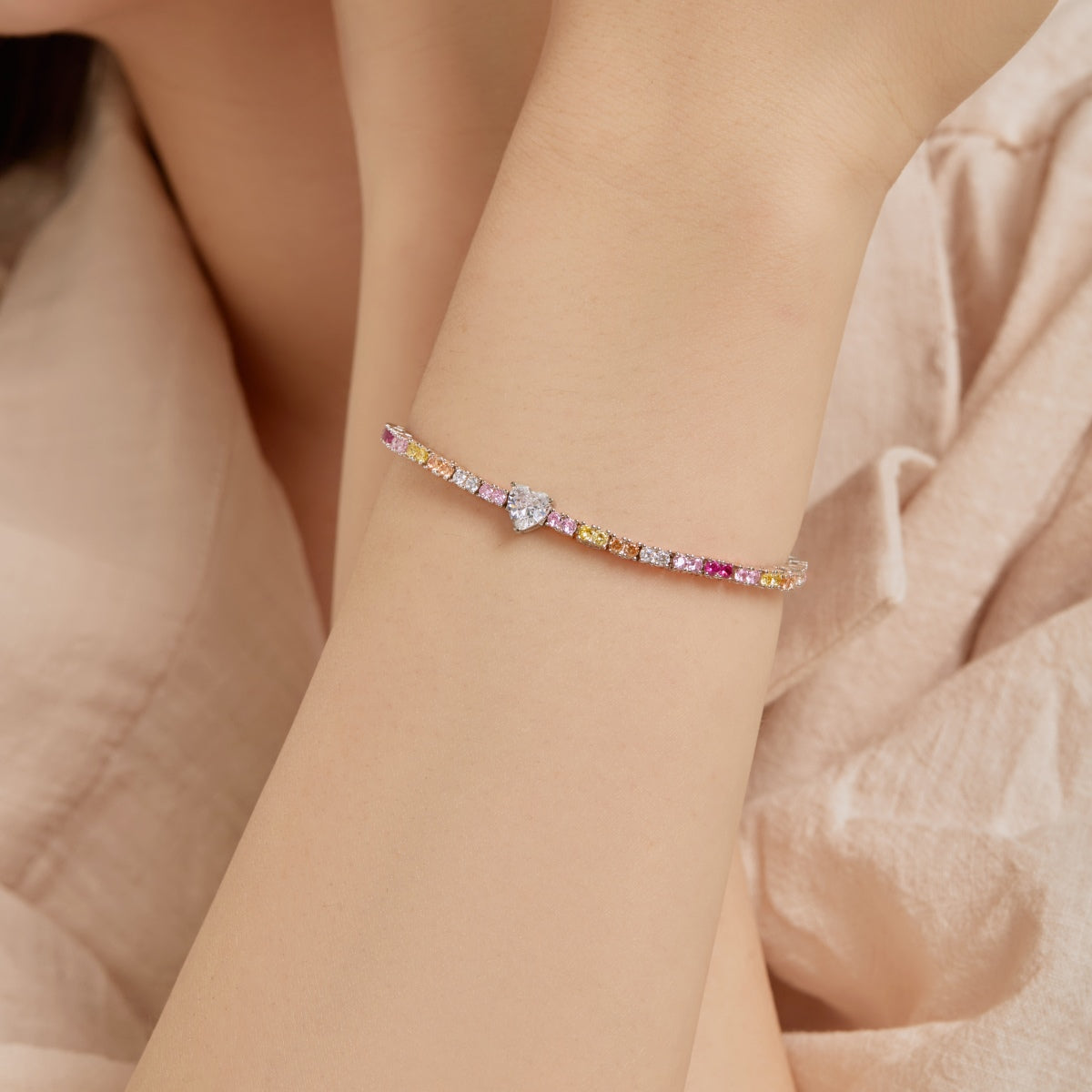 [LUXE]Delicate Romantic Heart Shape Lover Bracelet