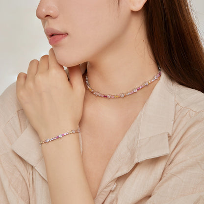 [LUXE]Delicate Romantic Heart Shape Lover Bracelet