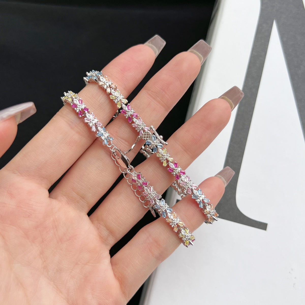 [LUXE]Radiant Colorful Emerald Cut Party Bracelet