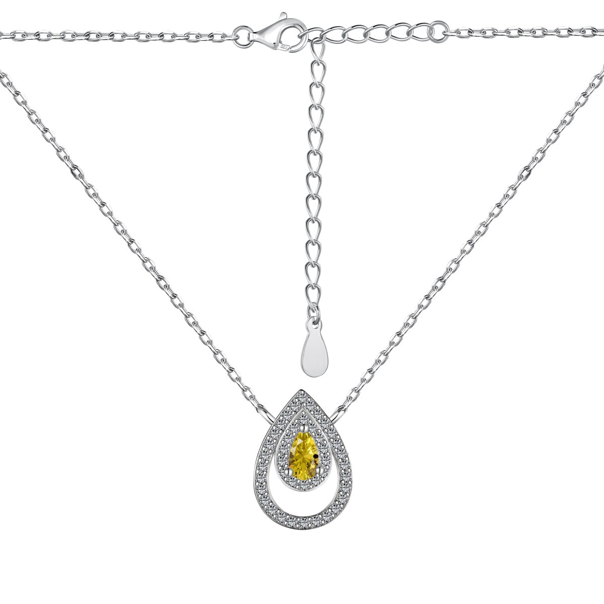 [LUXE]Sparkling Pear Cut Necklace