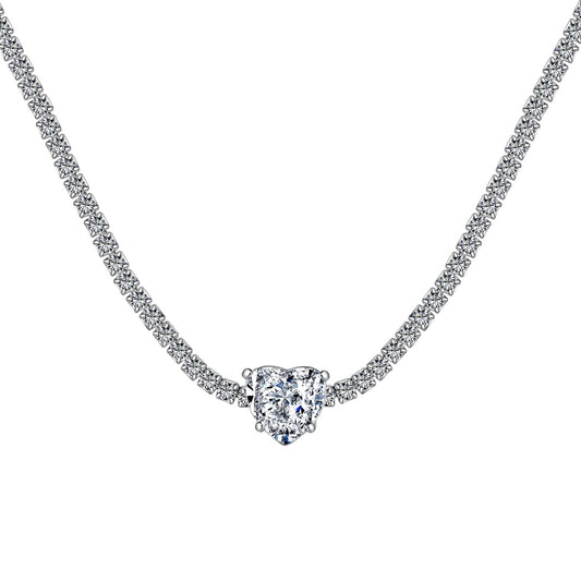 [LUXE]2.0 Carat Sparkling Tennis Heart Cut Necklace