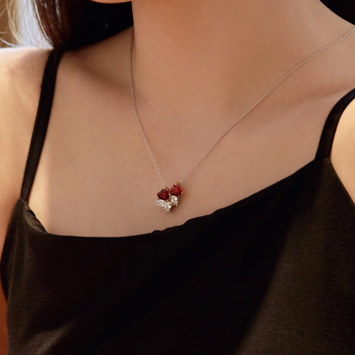 [LUXE]Dainty Red Heart Necklace