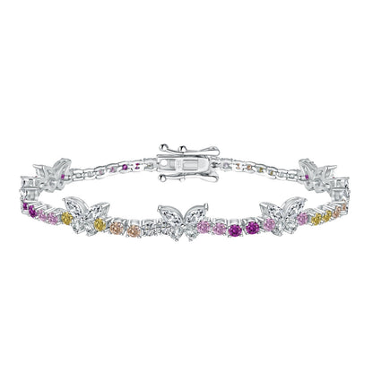 [LUXE]Ornate Colorful Butterfly Shape Round Cut Daily Bracelet