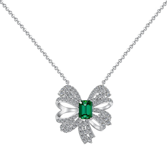 [LUXE]Luxurious Flower Shape Emerald Cut Necklace