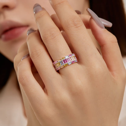 [LUXE]Dazzling Colorful Radiant Cut Party Ring