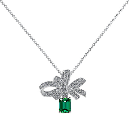 [LUXE]Luxurious Flower Shape Emerald Cut Necklace