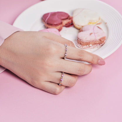 [LUXE]Sparkling Colorful Round Cut Tennis Ring