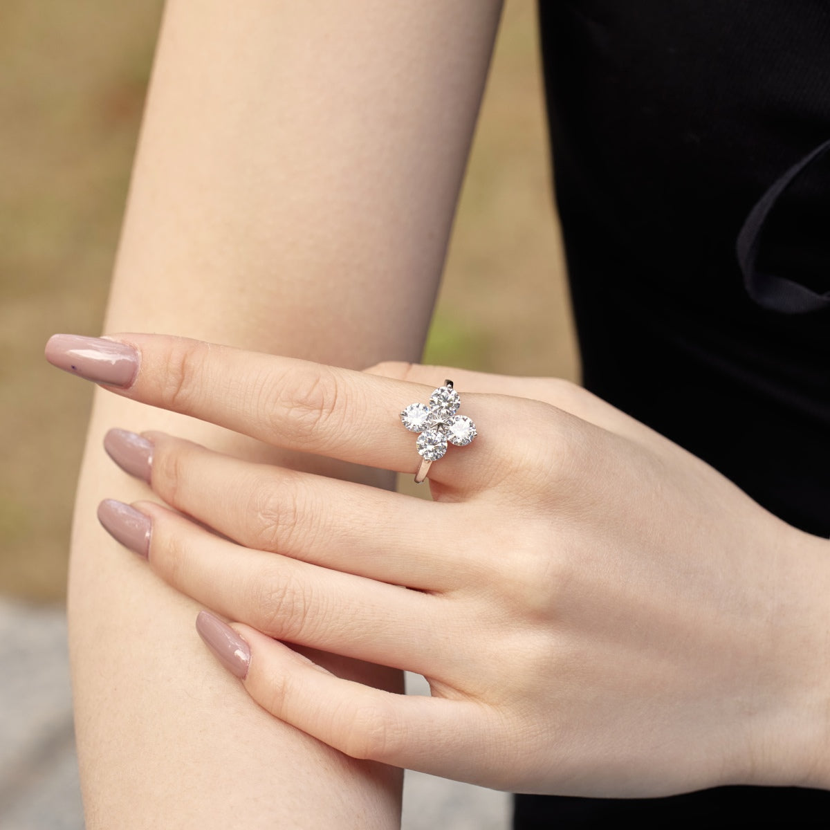 [LUXE]Four-Leaf Clover Eight-Pointed Star Ring