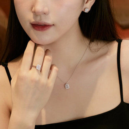 [LUXE]1.0 Carat Luxurious Dainty Emerald Cut Daily Earrings