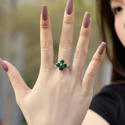 [LUXE]Four-Leaf Clover Eight-Pointed Star Ring