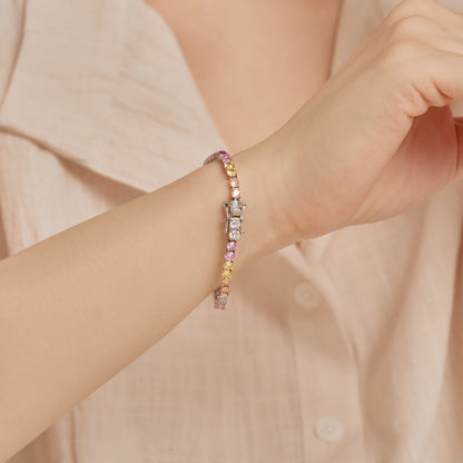 [LUXE]Radiant Colorful Round Cut Tennis Bracelet