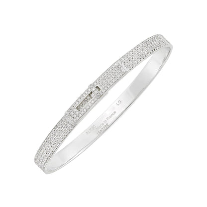 [LUXE]HM KELLY BRACELET IN SILVER AND FULL PAVE DIAMOND