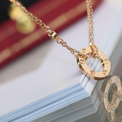 [LUXE]LOVE NECKLACE ADJUSTABLE ROSE GOLD 2 DIAMOND