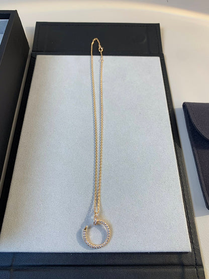 [LUXE]JUSTE NECKLACE PINK GOLD DIAMONDS