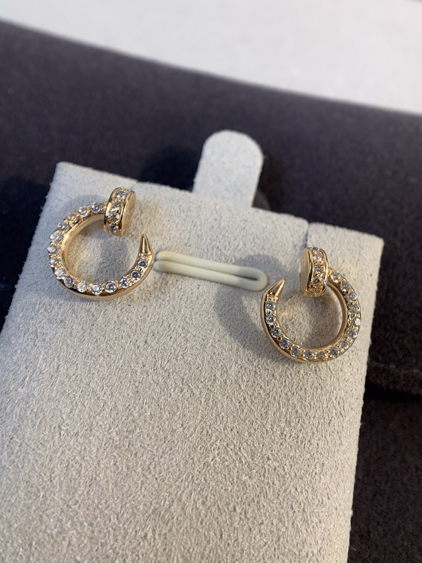 [LUXE]JUSTE EARRINGS GOLD DIAMONDS