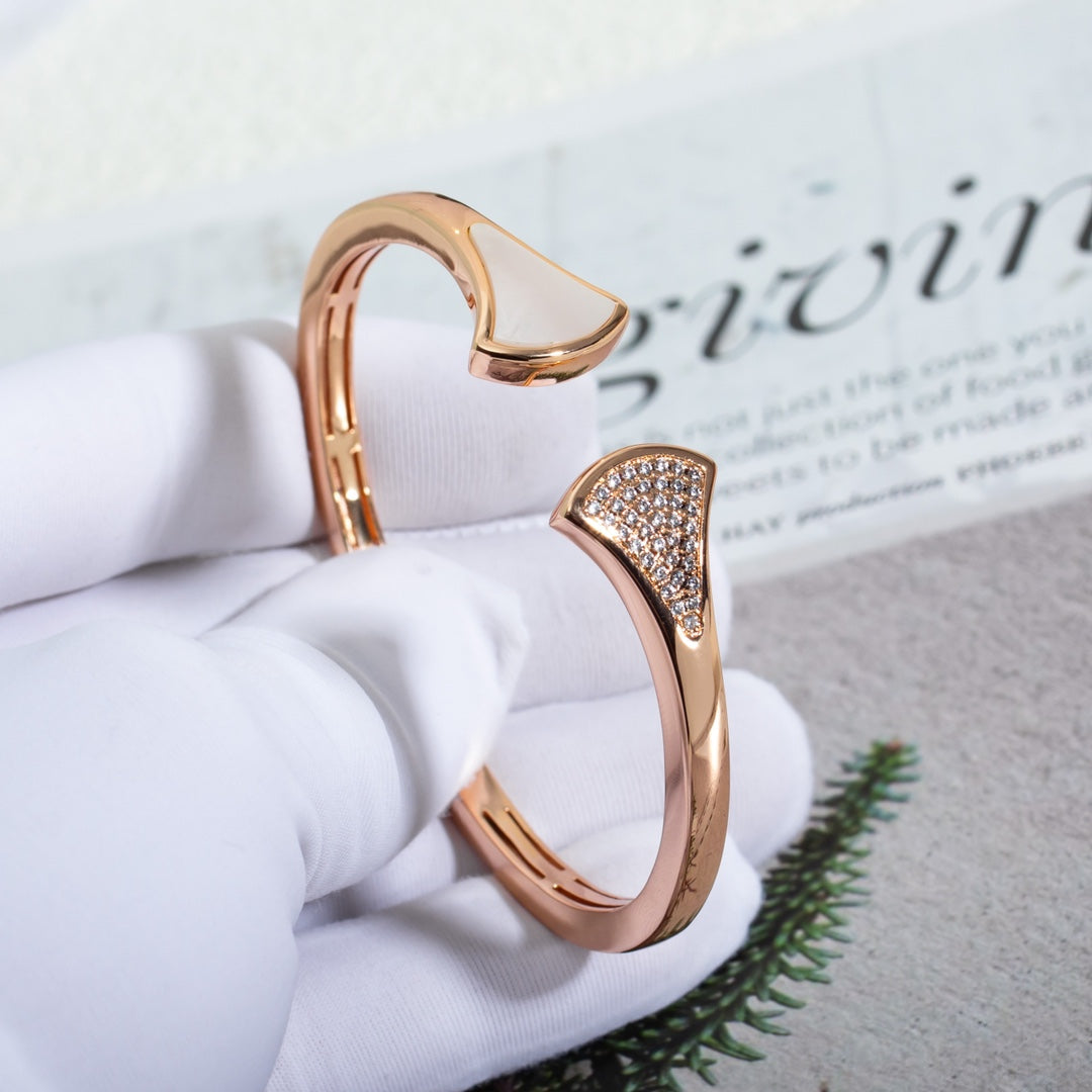 [LUXE]DREAM BRACELET OPEN PINK GOLD MOP DIAMOND