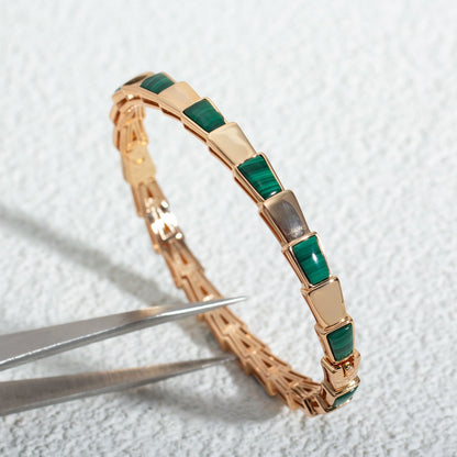 [LUXE]SERPENTI BRACELET PINK GOLD MALACHITE