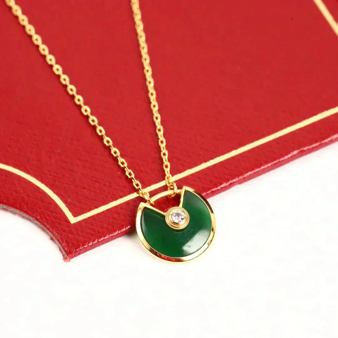 [LUXE]AMULETTE GOLD MALACHITE NECKLACE