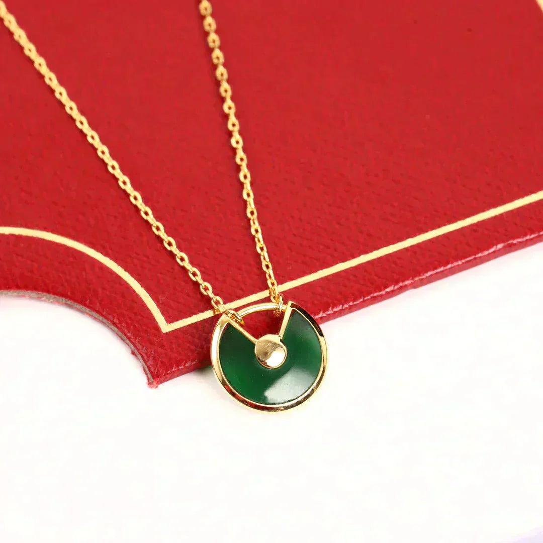 [LUXE]AMULETTE GOLD MALACHITE NECKLACE