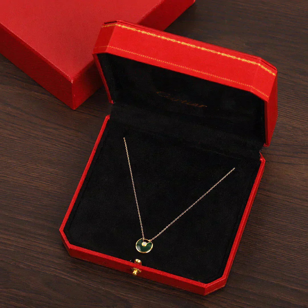 [LUXE]AMULETTE GOLD MALACHITE NECKLACE