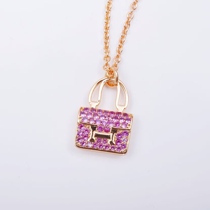 [LUXE]CONSTANCE PEDANT PURPLE DIAMOND NECKLACE