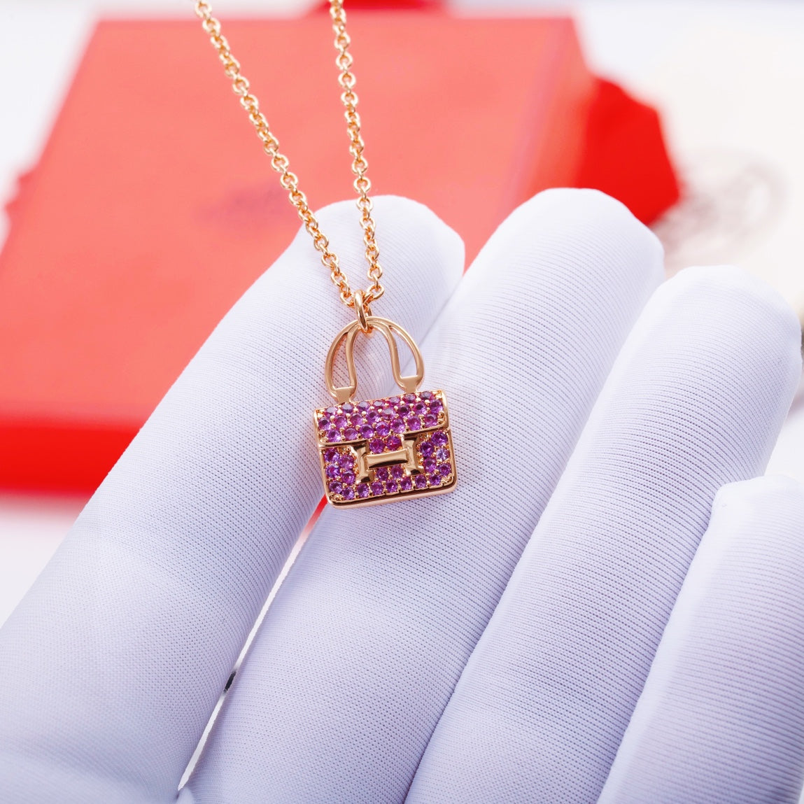 [LUXE]CONSTANCE PEDANT PURPLE DIAMOND NECKLACE